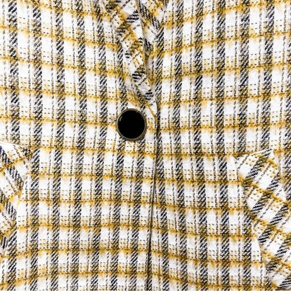 Veronica Beard Yellow White Plaid Jin Dickey Coat Blazer Size S NWOT - Picture 10 of 13